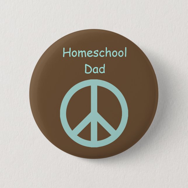 Hippie Homeschool Vater Peace Sign Button (Vorderseite)