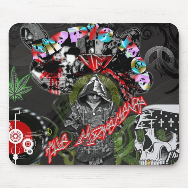 Hippie-Hopfen Mousepad (Vorne)