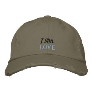Hippie ich bin Liebe Zitat Cute Pink Grün Rustikal Bestickte Baseballkappe