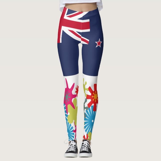 HIPPIE ICON BY MASANSER NEW ZEALAND PIxELAT Leggings (Vorderseite)