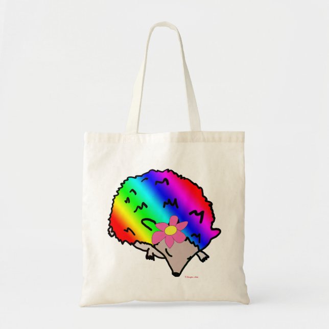 Hippie Igel Rainbow Leinwand Shopper Bag Tragetasche (Vorne)