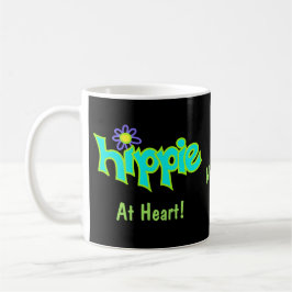 Hippie in Heart Turquoise Art Name Personalisiert Tasse
