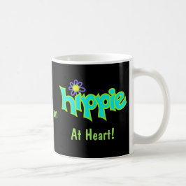 Hippie in Heart Turquoise Art Name Personalisiert Tasse