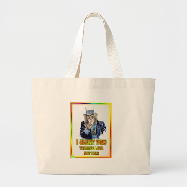 Hippie Jumbo Stoffbeutel (Vorne)