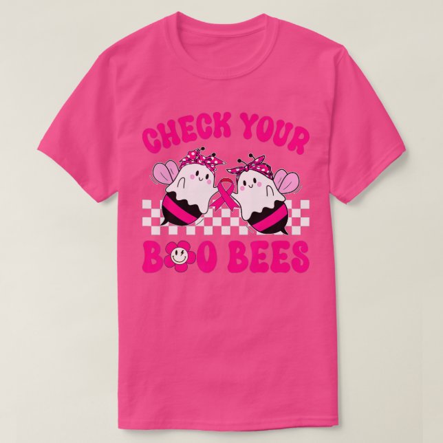 Hippie Karo Ihre Boo-Bienen Brustkrebs Hallowee T-Shirt (Design vorne)