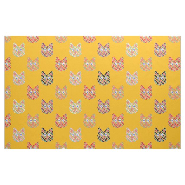 Hippie Katzen des Sommers Stoff (Fat Quarter (45,7 x 55,9 cm))