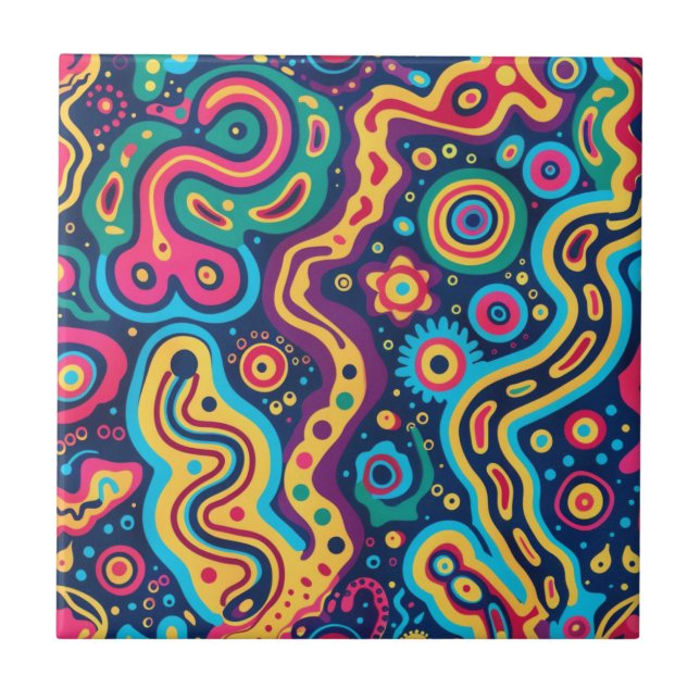 Hippie Keramik Tile Fliese (Vorderseite)