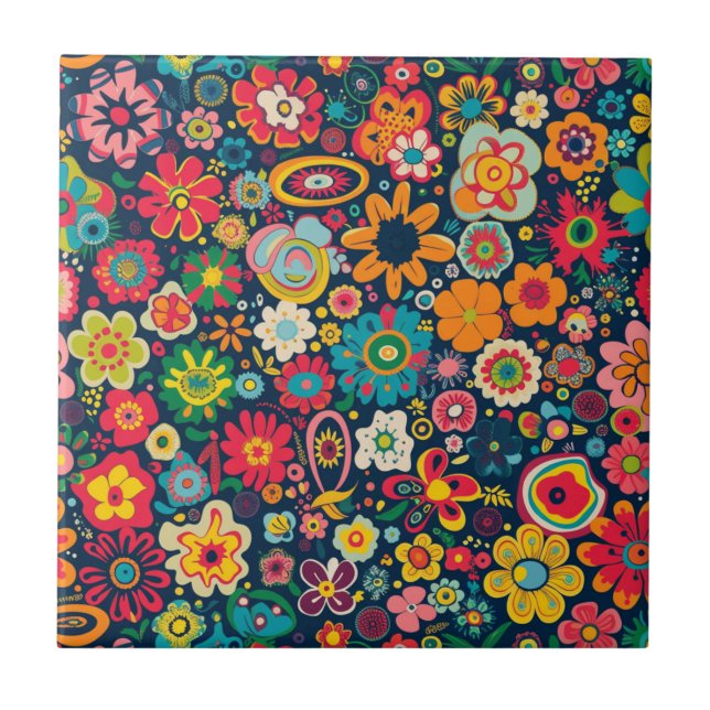 Hippie Keramik Tile Fliese (Vorderseite)