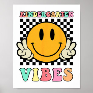 Hippie Kindergarten Vibes Teacher Kinder 1. Tag Poster