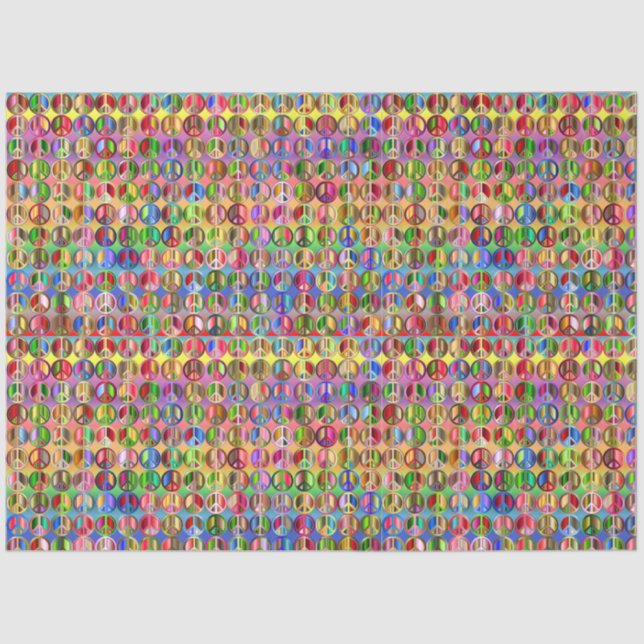 Hippie Krawatte Dye Peace Pattern Decoupage Seidenpapier (Vorderseite)