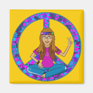 Hippie-Küken Magnet
