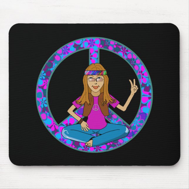 Hippie-Küken Mousepad (Vorne)