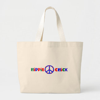 Hippie-Küken-Taschen-Tasche mit Friedenszeichen Jumbo Stoffbeutel