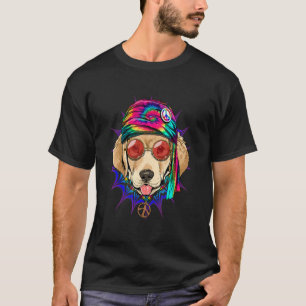 Hippie Labrador Retriever Gefärbte Krawatte Peace T-Shirt