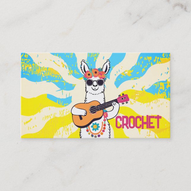 Hippie Lama Strickfaser Handspinngarn Visitenkarte (Vorderseite)