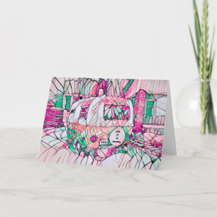 Hippie-Leben ist eine Reise, geh einfach Pink Grün Feiertagskarte