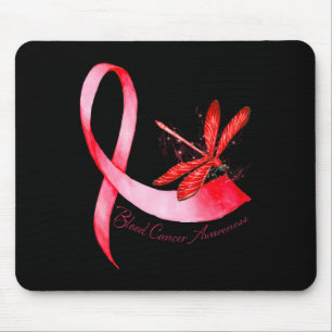 Hippie Libelle rotes Band Blutkrebsbewusstsein Mousepad