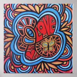 Hippie Liebe Akrylic Art Poster