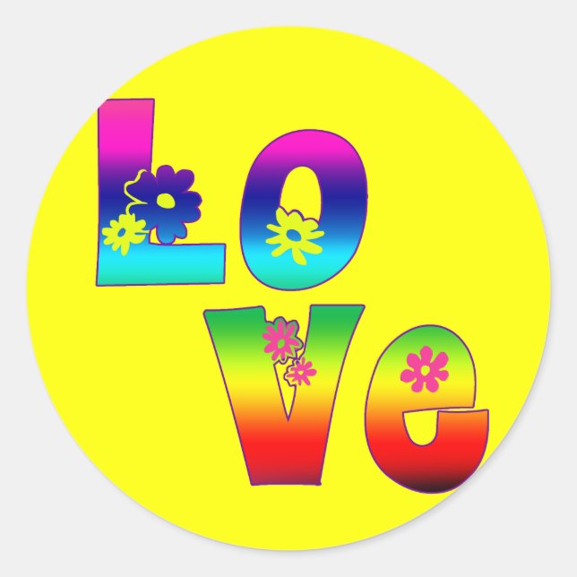 Hippie Liebe Stickers (Vorderseite)