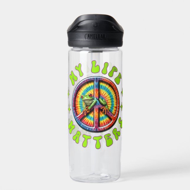 Hippie Love Peace Life Matters Custom  Trinkflasche (Rückseite)