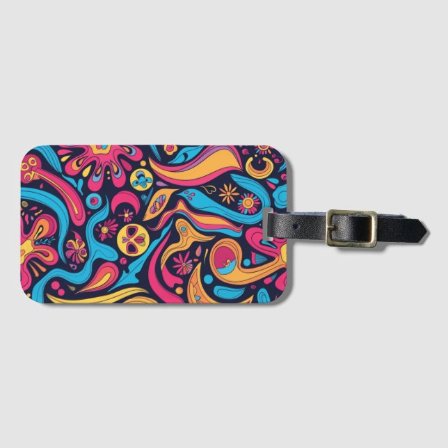 Hippie Luggage Tag Gepäckanhänger (Vorderseite (Horizontal))