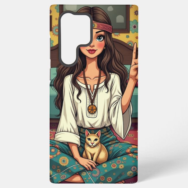 Hippie-Mädchen Samsung Galaxy Hülle (Rückseite)