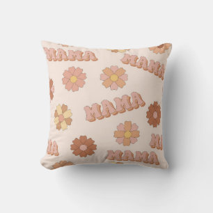 Hippie Mama nahtloses Muster. Groovy Hintergrund. Kissen