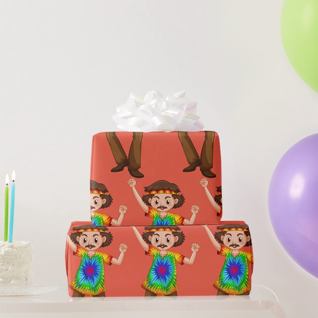 Hippie Man Wrapping Paper Geschenkpapier (Von Creator hochgeladen)