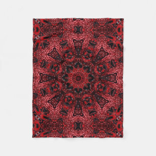 Hippie-Marokkaner-Maronwein bordeauxrot bohemig Fleecedecke