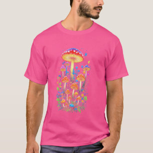 Hippie Mushrooms Psychedelic Forest Fungi Glows T-Shirt