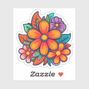 Hippie Niedliche Blume Power Bloral Aufkleber