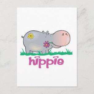 Hippie Nilpferd Postkarte