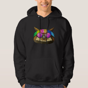 Hippie Owl Liebe Friedenszeichen 70er Hippie Bird Hoodie