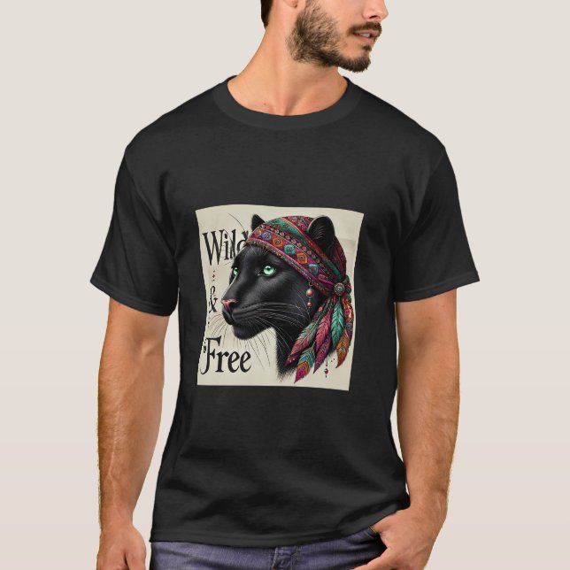 Hippie Panther Shirt Boho Chic Free Spirit Bohemia (Vorderseite)