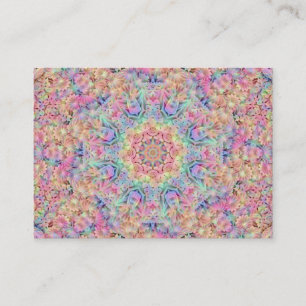 Hippie Pastel Colors Vintages Fraktal Kaleidoskop Visitenkarte