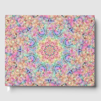 Hippie-Pastellfarben Vintage-Fraktal-Kaleidoskop Gästebuch