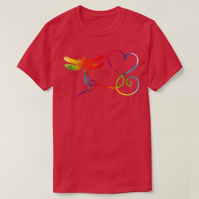 Hippie Peace Dragonfly T-Shirt (Design vorne)