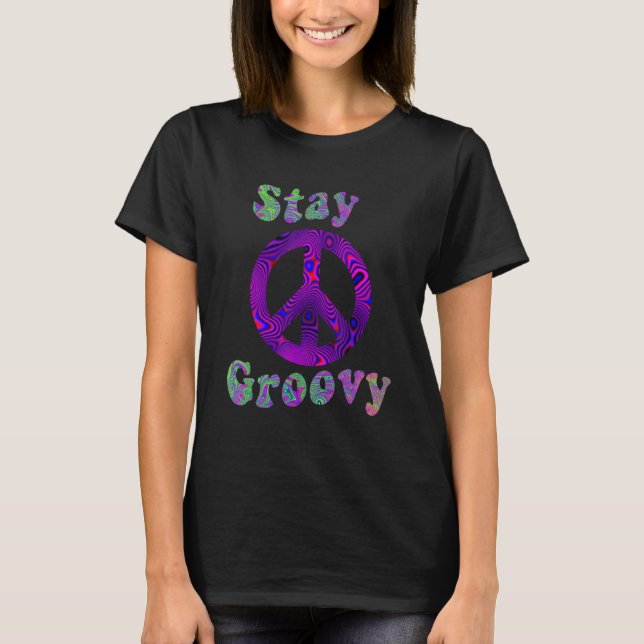 Hippie Peace Free Spirit Hippy Hipie Groovy Flower T-Shirt (Vorderseite)
