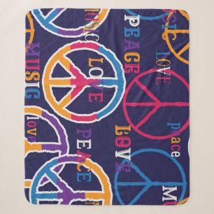Hippie Peace: Lebhaftes Symboldesign. Sherpadecke