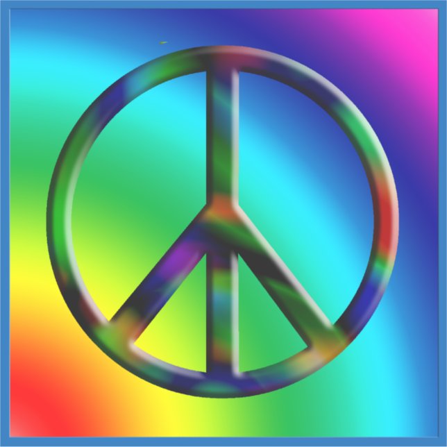 Hippie Peace LG Aufkleber (Vorderseite)