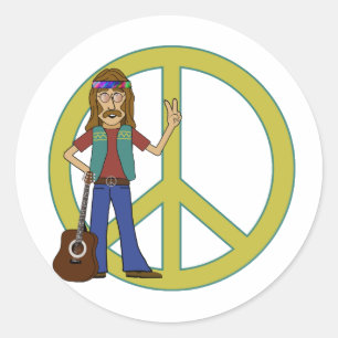 Hippie Peace Runder Aufkleber