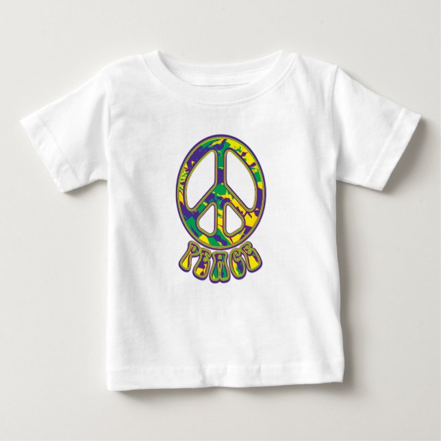 Hippie Peace Sign 60er 70er Baby T-shirt (Vorderseite)