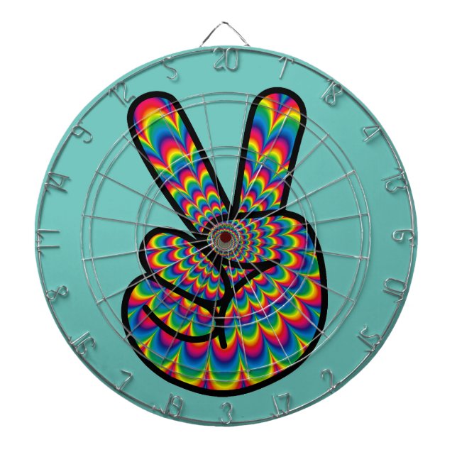 HIPPIE PEACE SIGN DART BOARD DARTSCHEIBE (vorne)