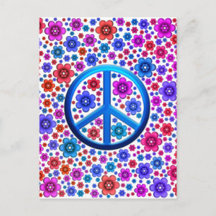 Hippie Peace Sign Postkarte