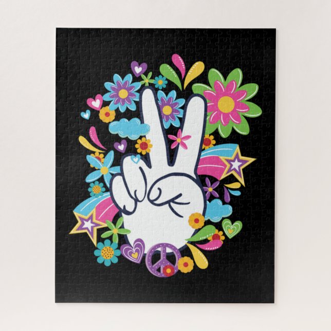 Hippie Peace Signs Puzzle (Vertikal)