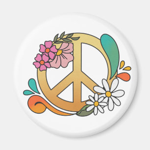 Hippie Peace Symbol Magnet