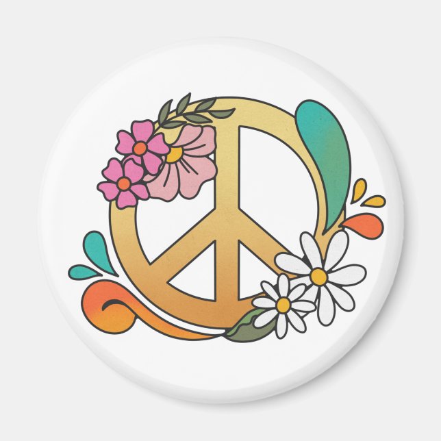 Hippie Peace Symbol Magnet (Vorne)