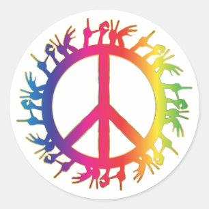 Hippie Peace Symbol Sixties Signieren Party Sticke Runder Aufkleber