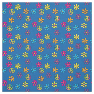 Hippie Peace und Blume Dusche Stoff