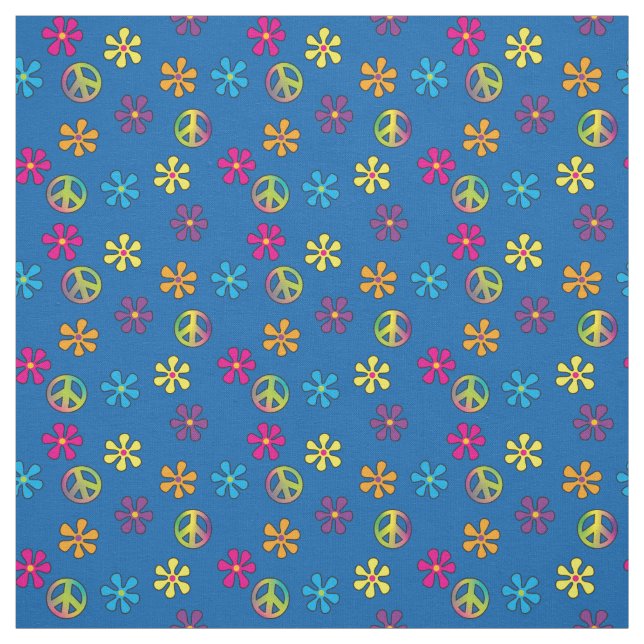 Hippie Peace und Blume Dusche Stoff (Muster)